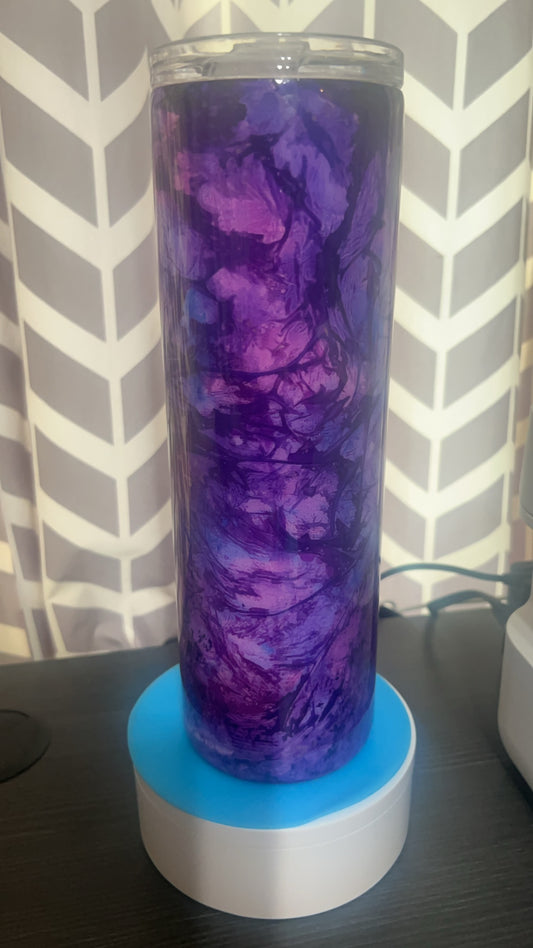 "Purple Violets" Crackle 30oz Skinny Tumbler